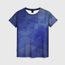 Футболка женская Абстрактные синие прямоугольные фигуры, цвет: 3D-принт