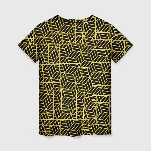 Женская футболка Геометрический узор полосатый кубик / 3D-принт – фото 2