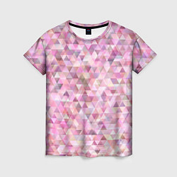 Футболка женская Абстрактное множество розовых и фиолетовых треугол, цвет: 3D-принт