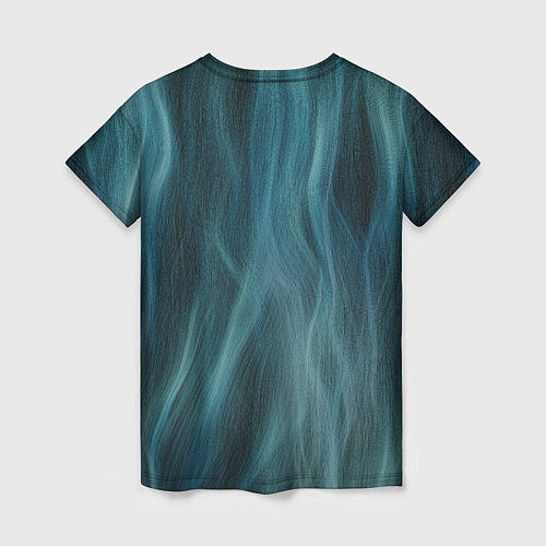 Женская футболка Прерывистый абстрактный синий дым во тьме / 3D-принт – фото 2