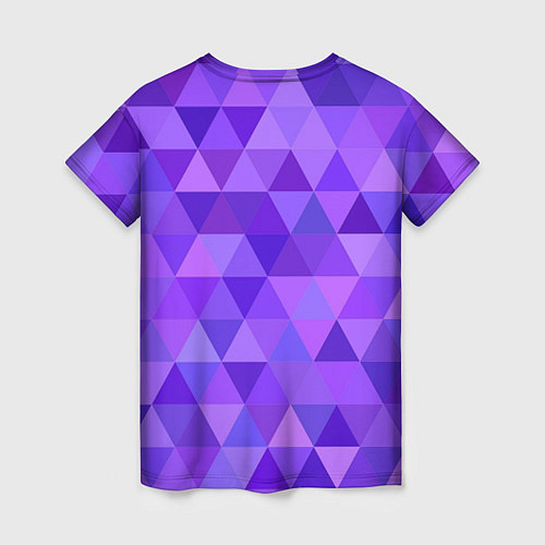 Женская футболка Фиолетовые фигуры / 3D-принт – фото 2