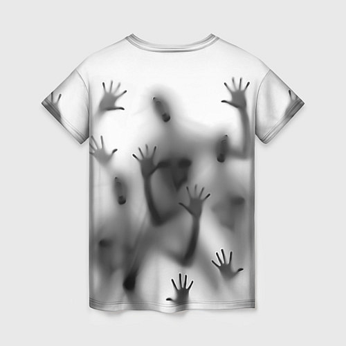 Женская футболка Bodies inside behind a white wall / 3D-принт – фото 2
