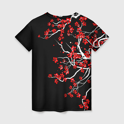Женская футболка Сакура в цвету / 3D-принт – фото 2