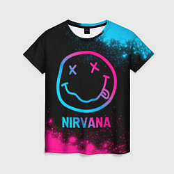 Футболка женская Nirvana - neon gradient, цвет: 3D-принт