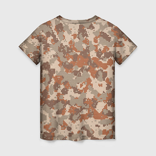 Женская футболка Цифровой камуфляж - серо-коричневый / 3D-принт – фото 2
