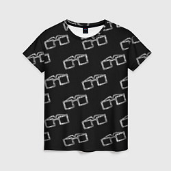Футболка женская Модные очки черно-белый узор, цвет: 3D-принт