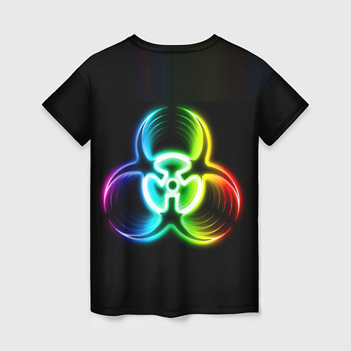 Женская футболка Biohazard - неоновый знак / 3D-принт – фото 2