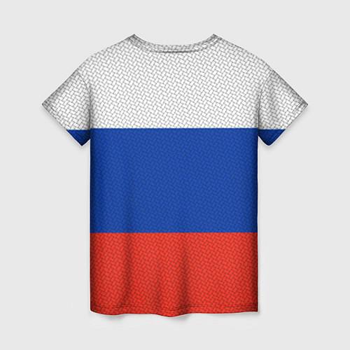 Женская футболка Триколор - флаг России плетёный / 3D-принт – фото 2