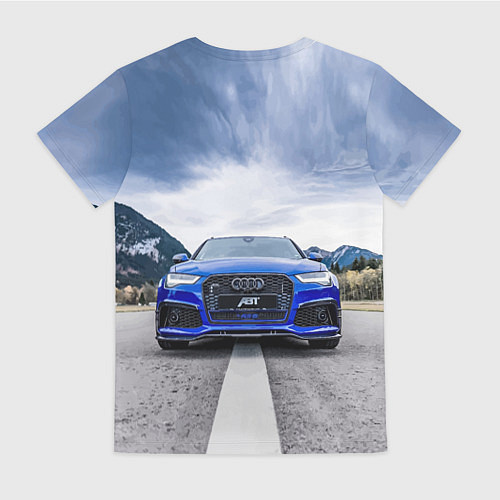 Женская футболка Audi ABT - sportsline на трассе / 3D-принт – фото 2