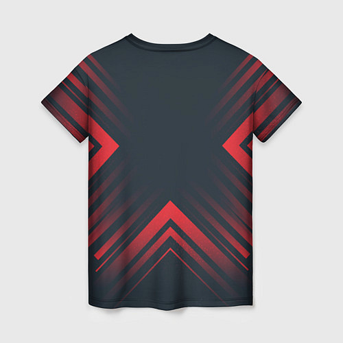Женская футболка Красный символ GTA на темном фоне со стрелками / 3D-принт – фото 2
