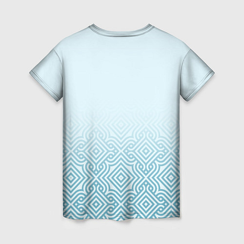 Женская футболка Светло-голубые узоры / 3D-принт – фото 2