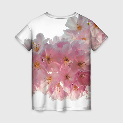 Женская футболка Нежно розовая сакура / 3D-принт – фото 2