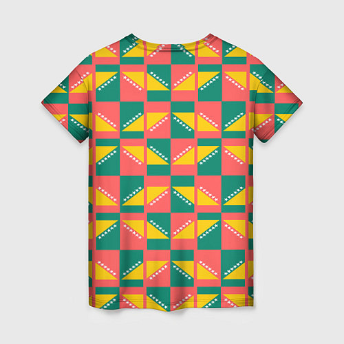Женская футболка Геометрический цветной узор / 3D-принт – фото 2