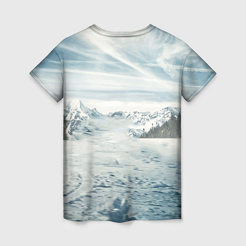 Женская футболка Крутая бэха в горах / 3D-принт – фото 2