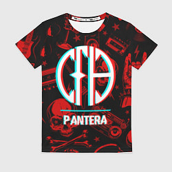 Футболка женская Pantera rock glitch, цвет: 3D-принт