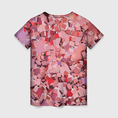 Женская футболка Розовые кубы / 3D-принт – фото 2