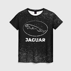 Футболка женская Jaguar с потертостями на темном фоне, цвет: 3D-принт