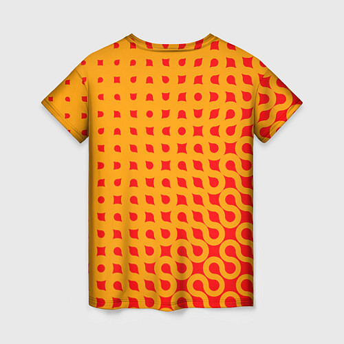 Женская футболка Оранжевая абстракция / 3D-принт – фото 2