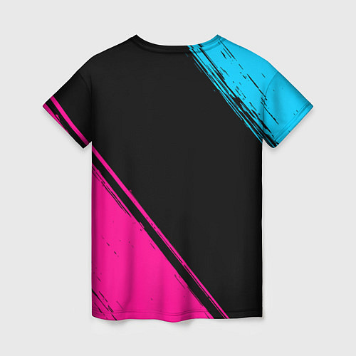 Женская футболка Hoffenheim - neon gradient: надпись, символ / 3D-принт – фото 2