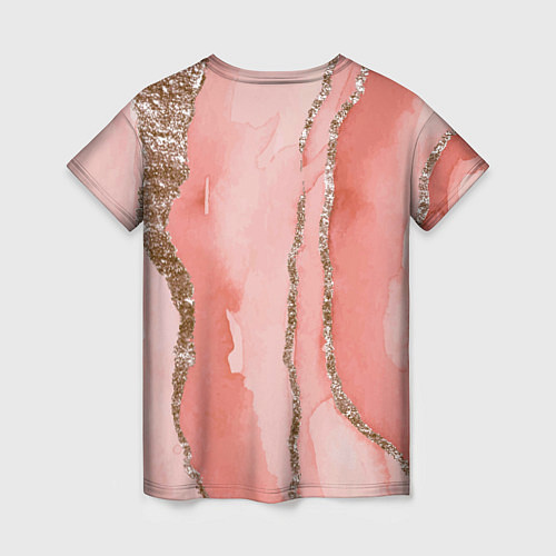 Женская футболка Розовое золото акварель / 3D-принт – фото 2