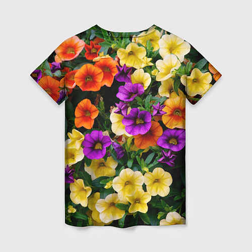 Женская футболка Разноцветная петуния / 3D-принт – фото 2