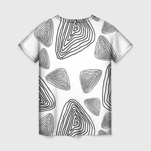 Женская футболка Чёрные отпечатки древности / 3D-принт – фото 2