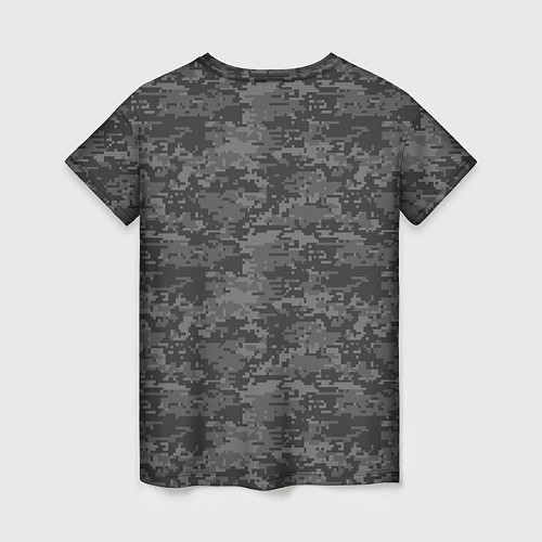 Женская футболка Камуфляж AOR-2 серый пиксель / 3D-принт – фото 2