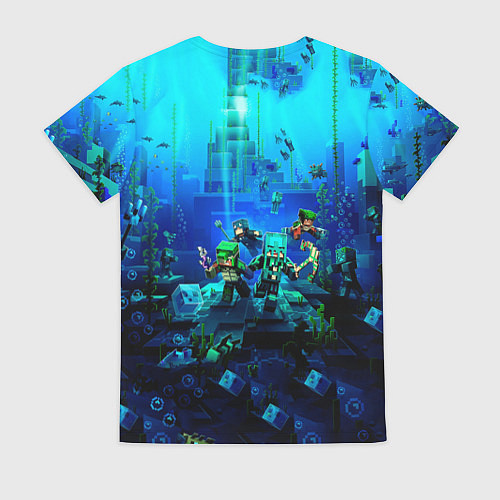 Женская футболка Minecraft water / 3D-принт – фото 2