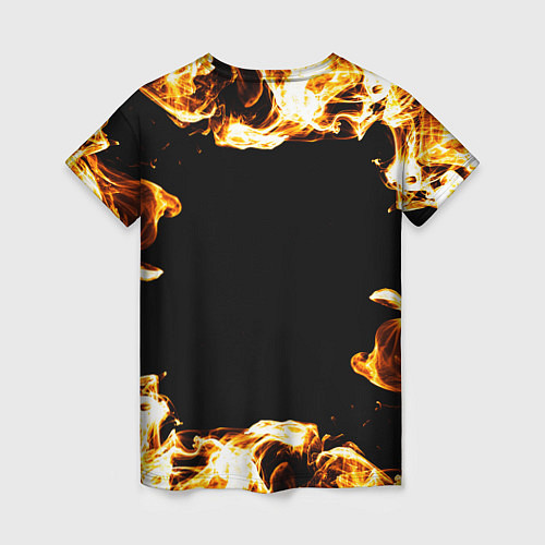 Женская футболка Sum41 рок кот и огонь / 3D-принт – фото 2