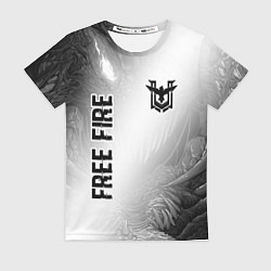 Женская футболка Free Fire glitch на светлом фоне: надпись, символ