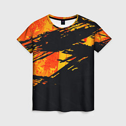 Женская футболка Orange and black