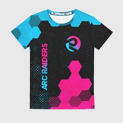 Женская футболка ARC Raiders - neon gradient: надпись, символ