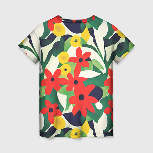 Женская футболка Цветочный яркий паттерн / 3D-принт – фото 2