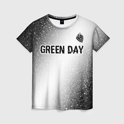 Женская футболка Green Day glitch на светлом фоне: символ сверху