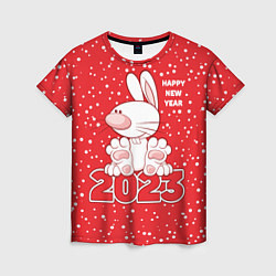 Женская футболка Happy new year, 2023 год кролика