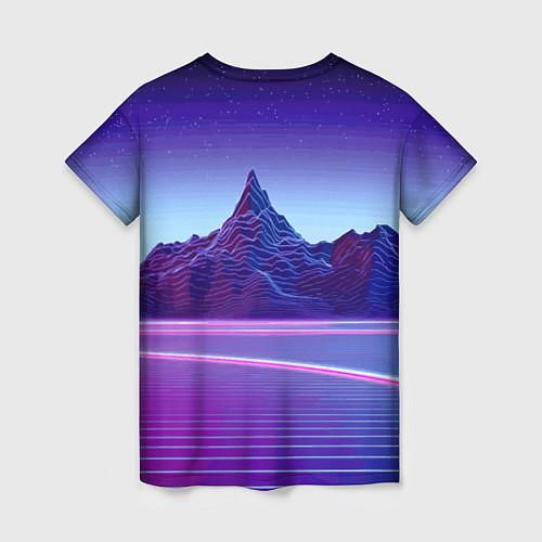 Женская футболка Neon mountains - Vaporwave / 3D-принт – фото 2