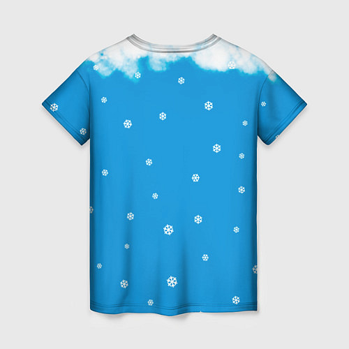 Женская футболка Снегурочка и снежинки / 3D-принт – фото 2