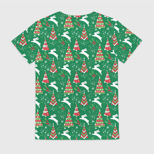 Женская футболка Рождественские кролики / 3D-принт – фото 2