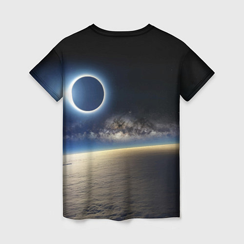 Женская футболка Солнечное затмение в открытом космосе / 3D-принт – фото 2
