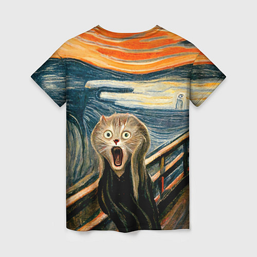 Женская футболка Нейросеть - крик кота / 3D-принт – фото 2