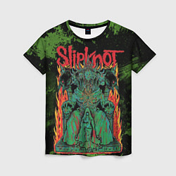 Футболка женская Slipknot green satan, цвет: 3D-принт