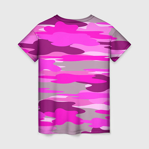 Женская футболка Абстракция милитари ярко розовый / 3D-принт – фото 2