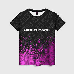 Футболка женская Nickelback rock legends: символ сверху, цвет: 3D-принт