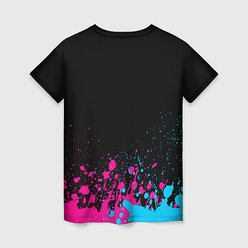 Женская футболка Among Us - neon gradient: символ сверху / 3D-принт – фото 2