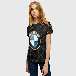 Футболка женская БМВ эмблема, автомобильная тема, цвет: 3D-принт — фото 2