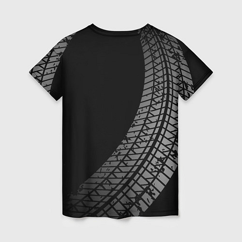 Женская футболка Volkswagen tire tracks / 3D-принт – фото 2