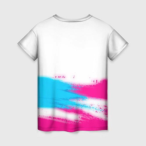 Женская футболка Liverpool neon gradient style: символ сверху / 3D-принт – фото 2