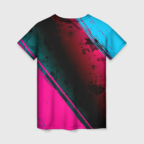 Женская футболка System of a Down - neon gradient: надпись, символ / 3D-принт – фото 2