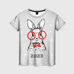 Футболка женская Снегопад и кролик 2023, цвет: 3D-принт