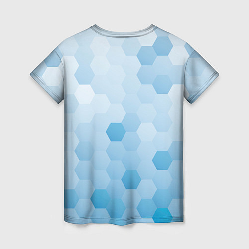 Женская футболка Светло-синяя текстура-паттерн / 3D-принт – фото 2